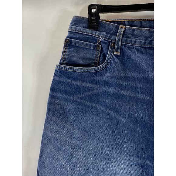 LEVI'S Men's Medium Blue 569 Loose-Fit Faded Five-Pocket Denim Jean Shorts SZ 40 - Picture 3 of 11